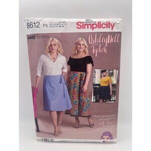 Simplicity Pattern Wrap Skirt 8612 F5 Sizes 18W-26W Ashley Nell Tipton New Uncut